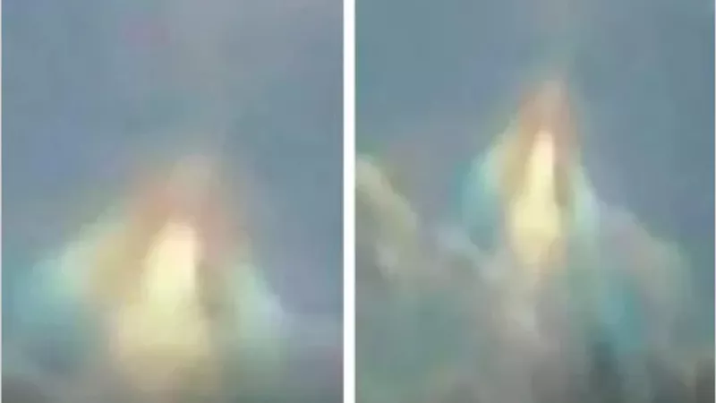 بالصور .. ظهور نور رهيب يشبه السيدة العذراء مريم في سماء جزيرة إيكاريا اليونانية