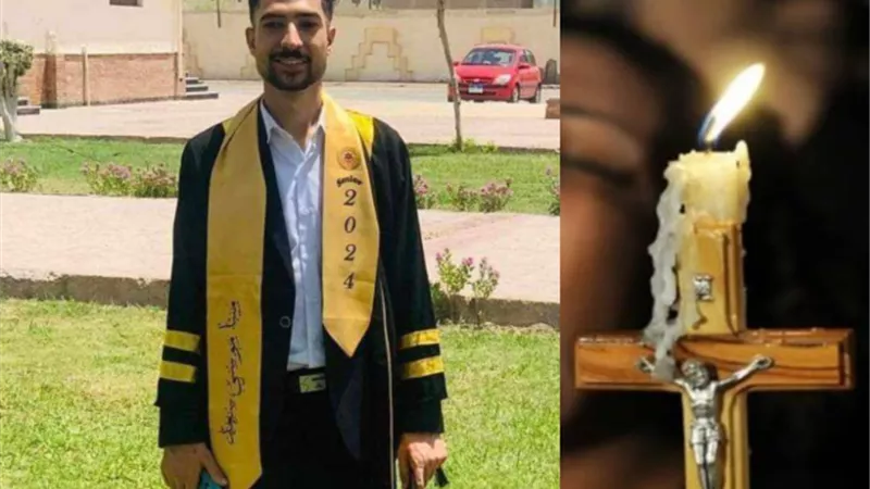 حاضنه الجثمان وبتعيط.. بالفيديو انهيار أسرة مينا موسى لحظه وصول جثمانه بالكنيسة 