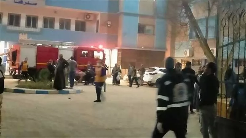 حالات اختناق واصابات : شاهد اندلاع حريق مستشفي صدر قنا وتحرك عاجل من الصحة والأمن لكشف ملابسات الحادث هل يوجد وفيات؟ 