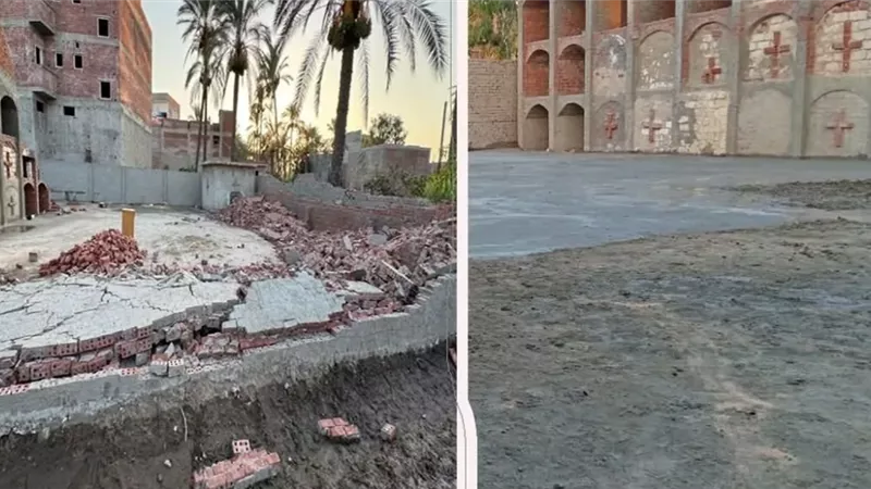 كهنة الكنيسة يناشدون بإعادة بناء سور مقابر الأقباط في رشيد بعد الهدم وحماية حرمة الموتى