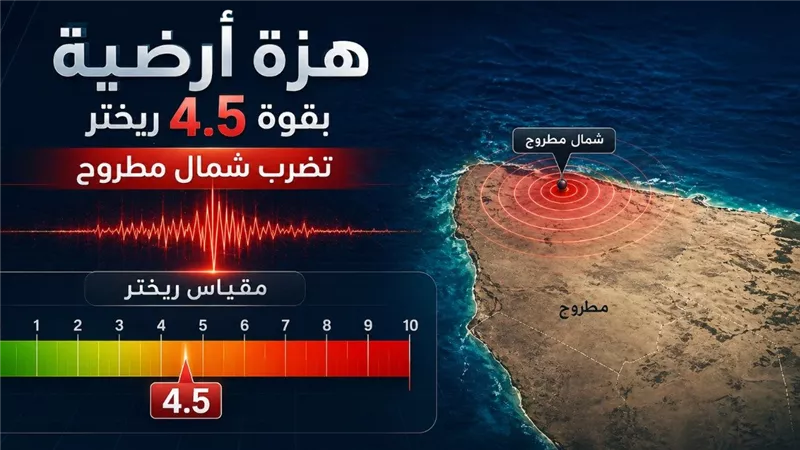 هزة أرضية تضرب شمال مرسى مطروح اليوم.. تفاصيل زلزال بقوة 4.56 درجة على مقياس ريختر