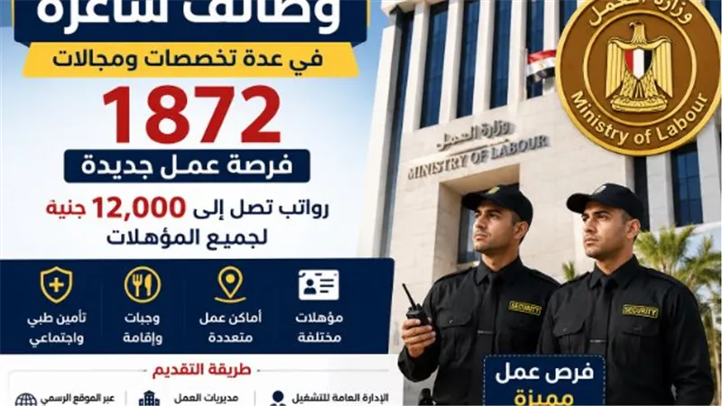وظائف شاغرة برواتب تصل إلى 12 ألف جنيه لجميع المؤهلات والتقديم متاح الآن