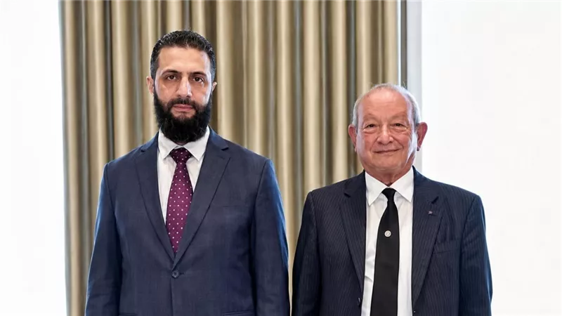 الرئيس السوري يستقبل نجيب ساويرس في قصر الشعب بدمشق