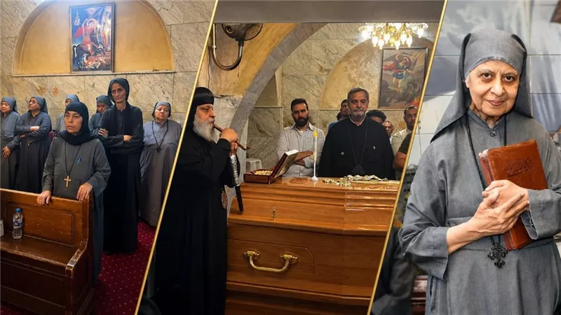 نياحة تاسوني أربسيما الأنبا برسوم والأنبا ميخائيل يترأس صلاة الجناز بدير المعصرة