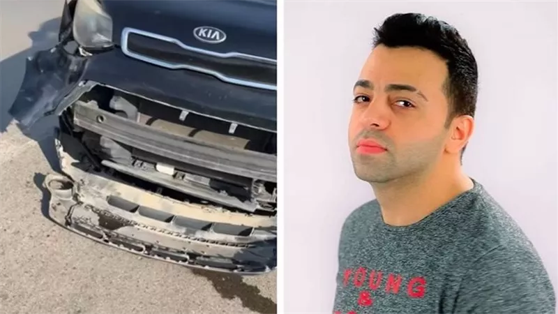 اتكتبلي عمر جديد.. نجاة المطرب الشعبي شيكو من حادث تصادم وتضرر سيارتين