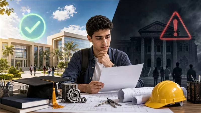 الكليات المعترف بها من نقابة المهندسين 2026 لتجنب الجامعات الوهمية في التنسيق