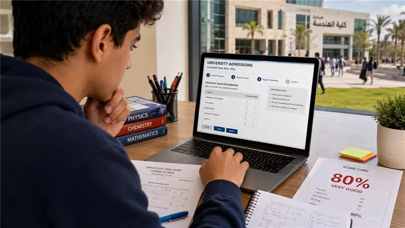 تنسيق الجامعات 2026.. الكليات المتاحة لطلاب 80% علمي علوم وخطوات تسجيل الرغبات
