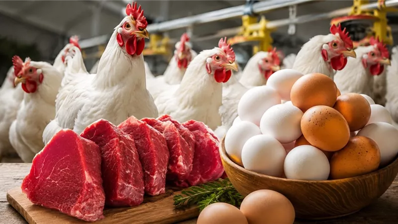 أسعار الدواجن والبيض واللحوم اليوم.. الفراخ البيضاء من 60 جنيهًا والكندوز يصل إلى 420 جنيهًا