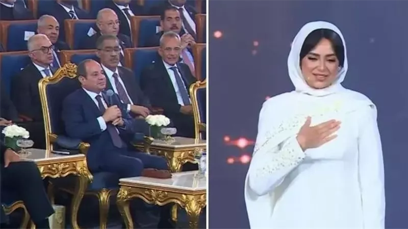 محمد محسن يشكر السيسي بعد دعائه لهبة مجدي بالمولد النبوي في أول ظهور بعد العلاج