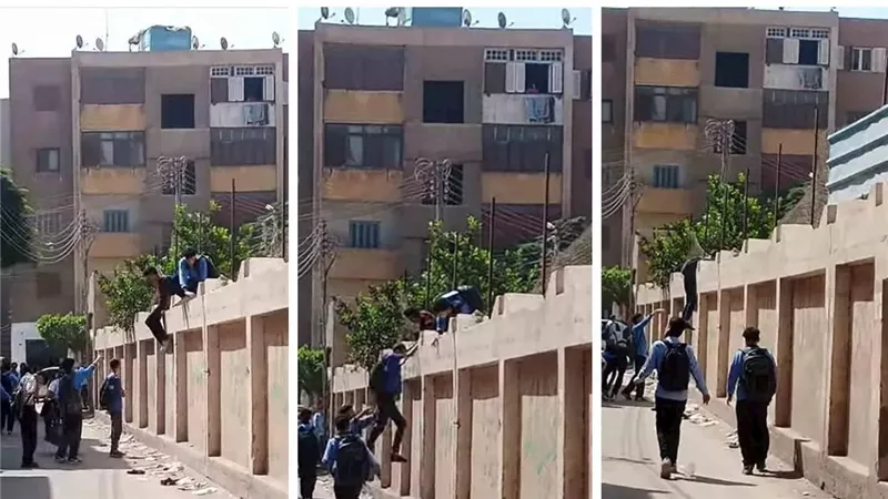 هروب طلاب مدرسة ثانوي في شبين الكوم بتسلق السور.. والأهالي يطالبون بتشديد الرقابة