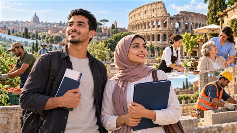 العمل في إيطاليا 2027.. 165850 حصة للأجانب ومواعيد التقديم وشروط المصريين